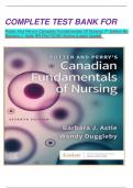 COMPLETE TEST BANK FOR    Potter And Perry's Canadian Fundamentals Of Nursing 7th Edition By Barbara J. Astle RN Phd FCAN (Author)Latest Update   