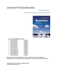 Samenvatting boek: Business een inleiding tot de bedrijfskunde (HU) 
