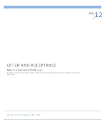 Contract - Offer and Acceptance