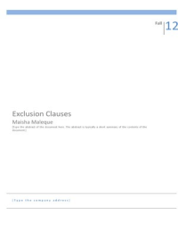Contract - Exclusion Clauses