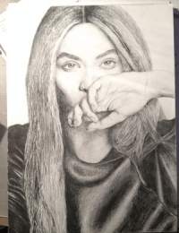 Beyoncé ( BLack&White pencil drawing 29,7x21)