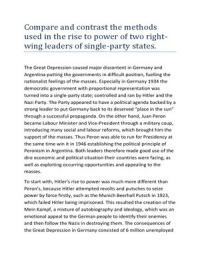 Comparison methods used in the rise to power of two right-wing leaders of single-party states.