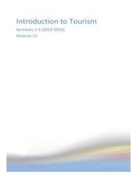 Seminars 1-5 Tourism System