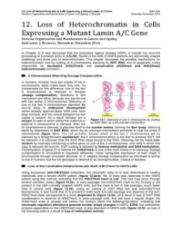 GCA: 12. Loss of Heterochromatin in Cells Expressing a Mutant Lamin A/C Gene