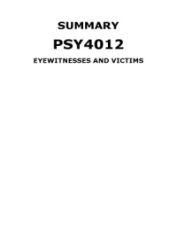PSY4012 Eyewitnesses and victims