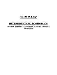 Samenvatting International Economics Midterm (summary)