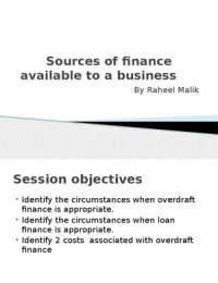 short-term sources of finance
