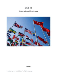 Unit 39 - International Business