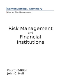 Risk Management and Financial Institutions 4th edition (John C. Hull) 2015