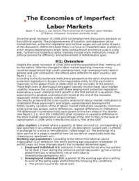 The economics of Imperfect Labor Market