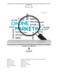 Een onderzoek naar de haalbaarheid van online marketingcommunicatie binnen de gelederen van Kasteel Oud Poelgeest B.V.
