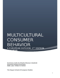 Consumer Behaviour- Summary