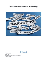 Unit 3 Introduction to marketing