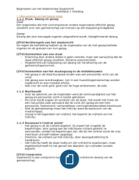 Samenvatting Beginselen van het Nederlandse staatsrecht - Hoofdstuk 1 Inleiding