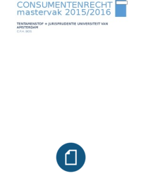 SV mastervak Consumentenrecht 2015/2016 (boek en jurisprudentie) UvA