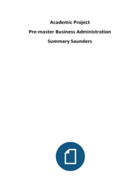 Research Methods for Business Studies - Saunders Summary 