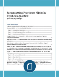 Samenvatting literatuur Practicum Klinische Psychodiagnostiek