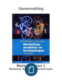 Samenvatting Marketing: modellen en berekeningen
