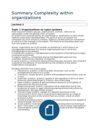 Samenvatting complexity within organizations 