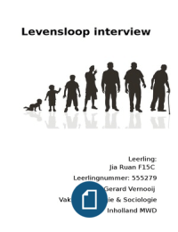 LEVENSLOOP INTERVIEW OPDRACHT EINDCIJFER 9 PSYCHOLOGIE SOCIOLOGIE THEORIEEN 
