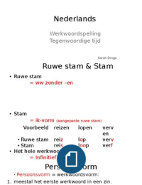 Nederlands Werkwoordspelling Tegenwoordige tijd
