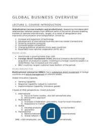 Overview Global Business