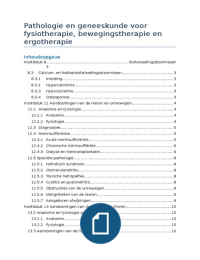 Pathologie en geneeskunde voor fysiotherapie, bewegingstherapie en ergotherapier.