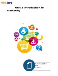 Assessment unit 3 'Introduction to marketing' 