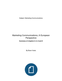 Marketing Communicatie Chapters 5,6,8,9
