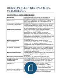 Begrippenlijst gezondheidspsychologie