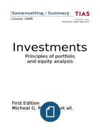 Summary Capital Markets and Investment Management (TIAS MScBA)