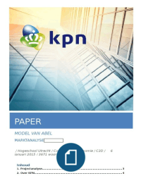 Paper: Marktanalyse (KPN, model van Abel)