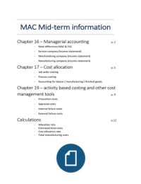 Managerial Accounting for international business and management (MAC1)