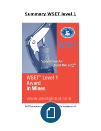Summary WSET Level 1 - Award in Wines 