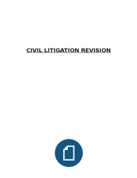Civil Litigation revision notes