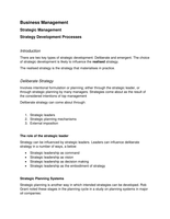 Strategy Development Processes - Detailed Lecture Notes