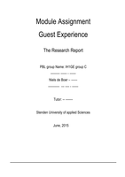 Module Assignment Guest Experience Research Report IHM Year 1 Stenden