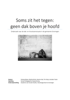 Verslag project welzijnsbeleid Groningen dak-en thuislozen