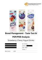 Brand Management (BRD1) - Taste Test Report with POP/POD Analysis
