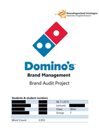 Brand Management (BRD1) - Brand Audit Project 'Domino's'