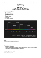 Big History Summary All Lectures (1st year)