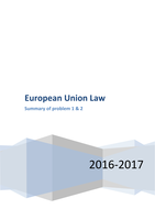 Summary of problem 1 & 2 European Union Law