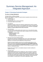 Summary Service management: an integrated approach Chapter 5, 11, 13, 16, 17.