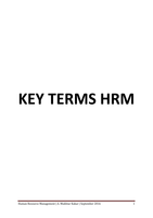 Key Terms HRM | All weeks | Terms arranged by subject