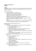 Lecture notes Leadership & Organisation