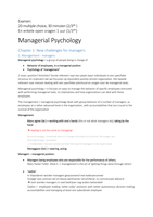 Managerial Psychology hoofdstuk 1 tot 4: slides, notities les + HB