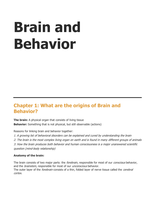 Summary Brain and Behaviour chapter 1-12