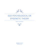 Erikson's Epigenetic (or ego-psychological) Theory: An Essay