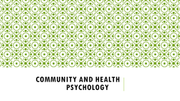 PYC4811-Community and Health Psychology