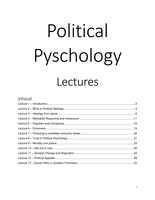 Lectures Political Psychology and Sociologie voor Psychologen